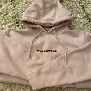 you matter hoodie demetrius harmon embroidered pink women's